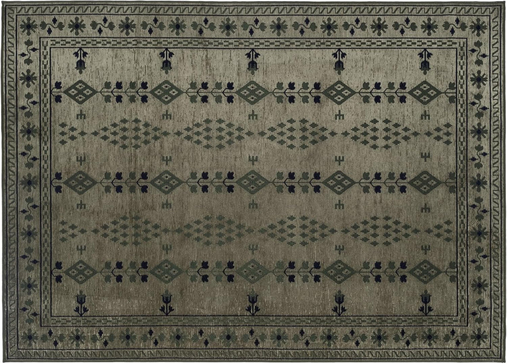 Revival Rugs Garland 7'x9' Washable Area Rug for Kitchen Bedroom - Oeko-TEX Certified, Green
