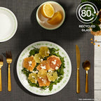 Corelle Vitrelle 18 Piece Glass Dinnerware Sets Service for 6, Triple Layer Chip & Crack Resistant Glass Plate and Bowl Sets, Spring Blossom Green