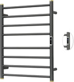 Electric Towel Warmer Rack,Heating Towel Warmer,Timer & Temperature Control,Wall-Mounted Plug-in for Bathroom,Gunmetal Grey,Stainless Steel,8-Bar(27.56x20.87x4.41in)