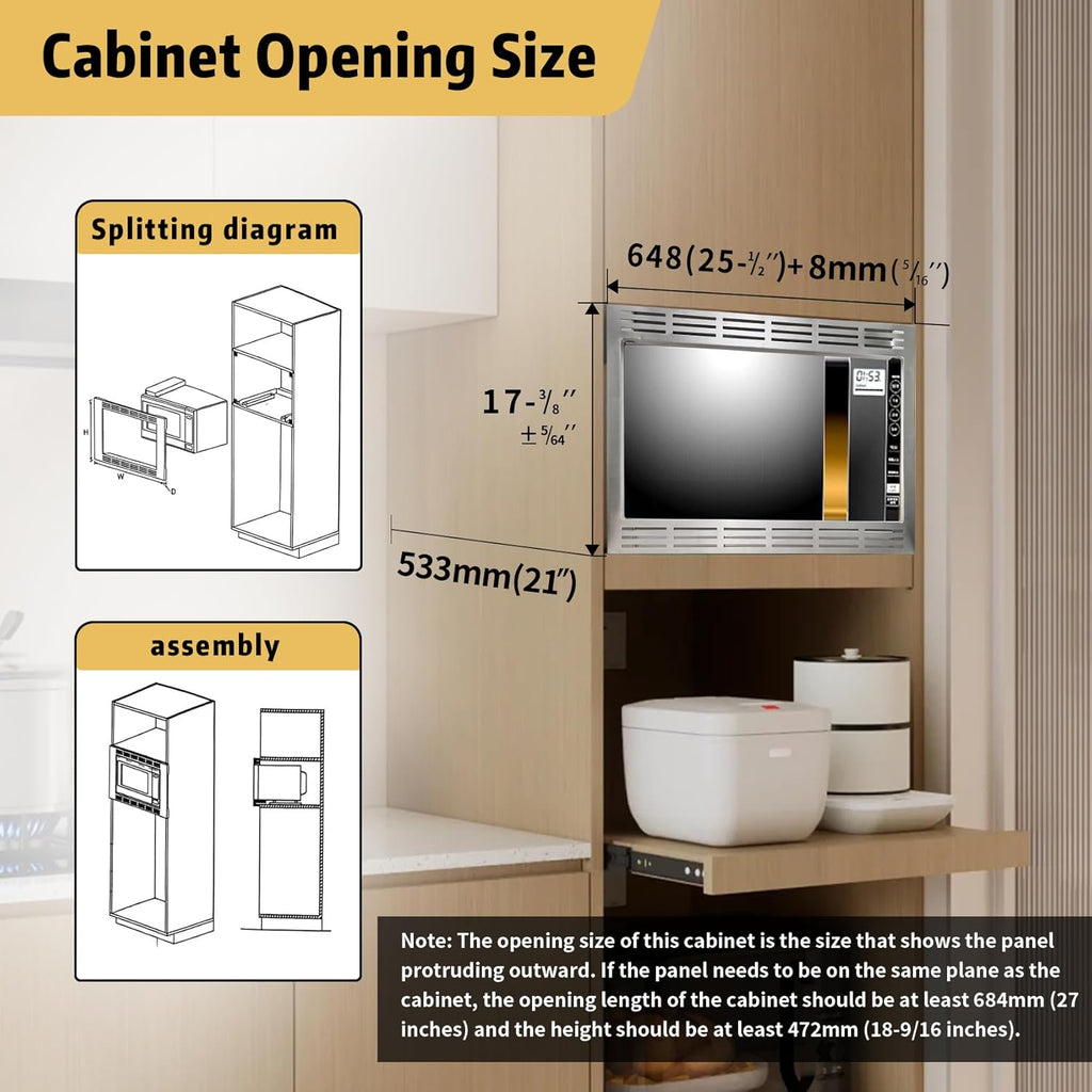 NN-TK922SS 27-Inch Microwave Oven Trim Kit, 27-Inch Stainless Steel Microwave Oven Trim Kit for 2.2 Cu Ft Built-in Microwave Oven, Microwave Oven Trim Kit