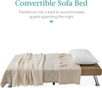 Best Choice Products Faux Leather Upholstered Modern Convertible Futon, Adjustable Folding Sofa Bed, Guest Bed w/Removable Armrests - Taupe