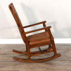 Pemberly Row Wood Rocking Chair, Indoor in Chocolate (41" H x 26" W x 22.5" D) for Living Room with Cushion Seat, High Back, Easy Assembly
