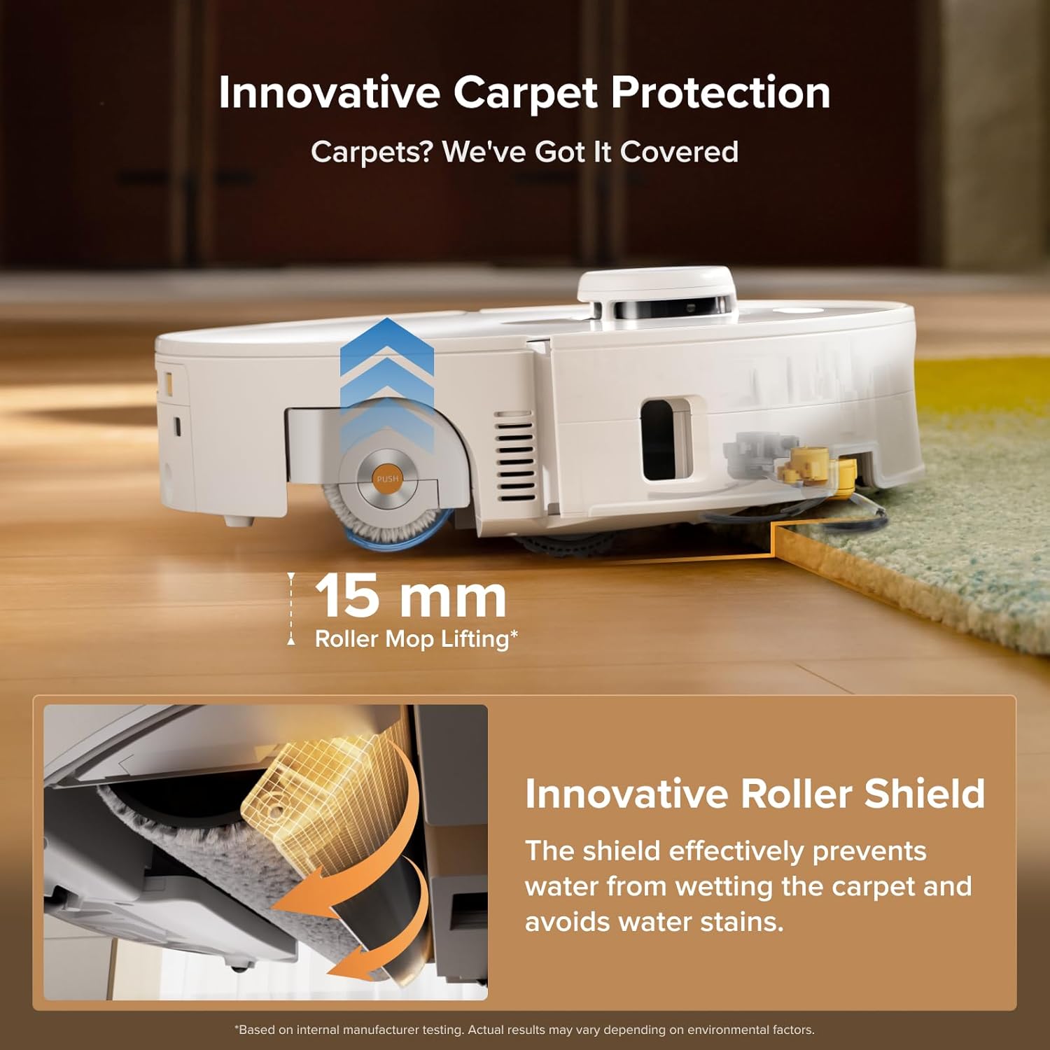 roborock Qrevo Curv 2 Flow Robot Vacuum and Mop, SpiraFlow Real-Time Self-Cleaning Roller Mop, 20,000Pa, Dual Zero-Tangle System, AI Obstacle Avoidance, Heat-Washes & Dries Mop, Carpet Protection