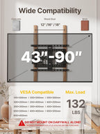 monTEK Ultra Slim TV Wall Mount for 43-90 Inch TVs | 1.1" Thin Low Profile Full Motion Bracket | Dual Swivel Articulating Arms with Tilt | Max VESA 600x400mm | Holds 132lbs | Fits 16"/18" Studs