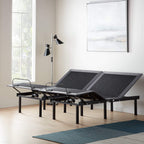 Lucid L150 Adjustable Base – Bed Frame with Head and Foot Incline – Wireless Remote Control – Premium Quiet Motor, Twin XL size, Charcoal