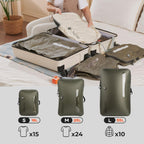 4 IN 1 Vacuum Travel Bags with Wireless Pump, Compression Packing Bags for Luggage & Carry-On, Waterproof Anti-Tear Nylon, Stores 50+ Clothes, TSA-Ready Travel Essentials