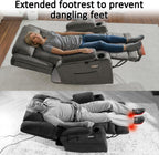 MCombo Large Triple Motor Power Lift Recliner Chair with Massage and Heat for Elderly People, Adjustable Headrest, Infinite Position, USB Ports, Fabric 7662 (Grey, Large)