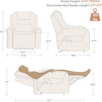 CHITA Electric Power Lift Recliner Chair for Elderly with Massage and Heat, Large Lay Flat Genuine Leather Recliner Chair with Cup Holders, USB Ports, Power Headrest, Independent Backrest, Dark Brown