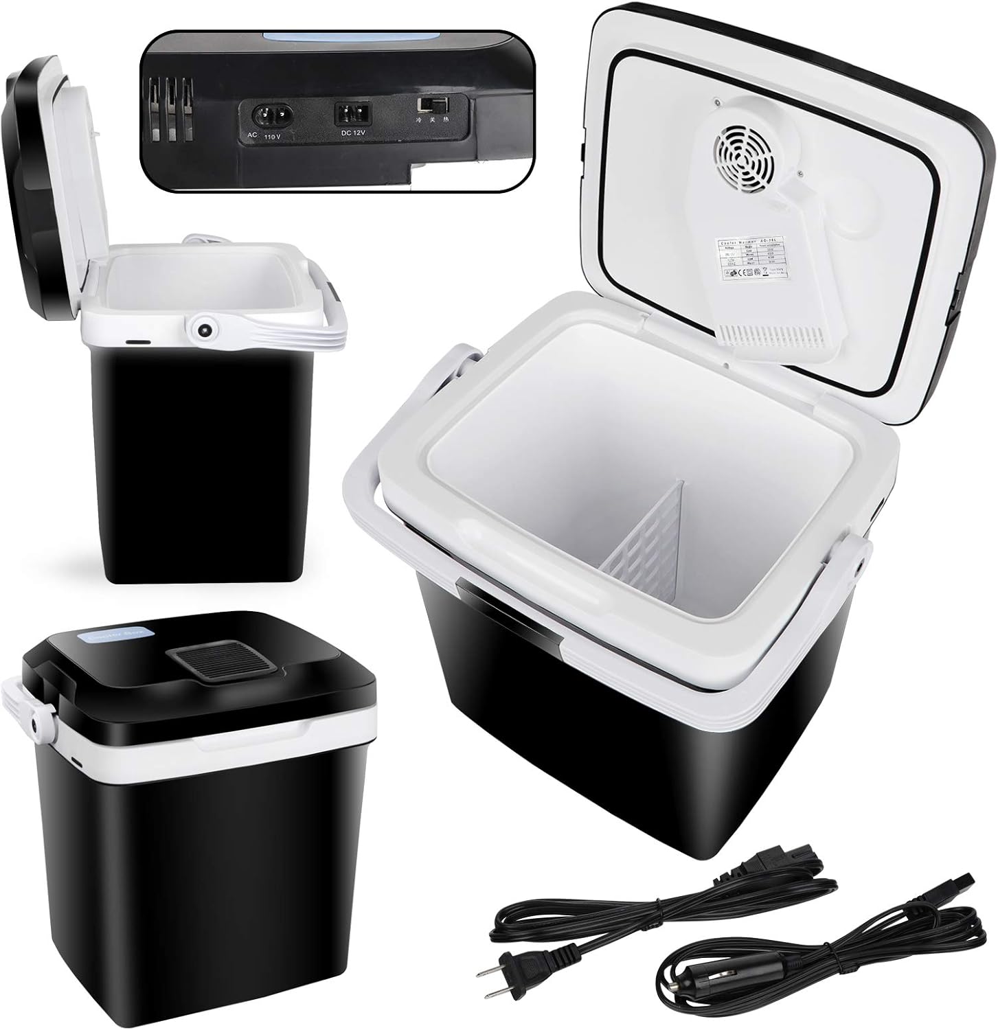 SUPER DEAL Pro 28QT(26L) Portable Electric Cooler and Warmer, Mini 12V DC Car Refrigerator Plug In Cooler Car Refrige for Camping, Fishing, Work Beach Picnic