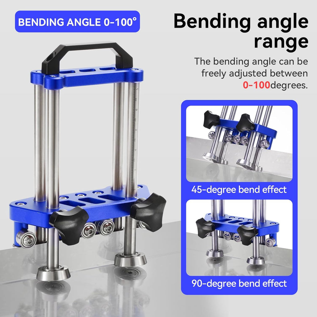 Sheet Metal Roller 2 Station Metal Bender， Metal Roofing Tools，Sheet Metal Fabrication，0-100° Bending Range，lightweight and highly portable， Large Sheet Metal Roller and Bending Tool(7in)