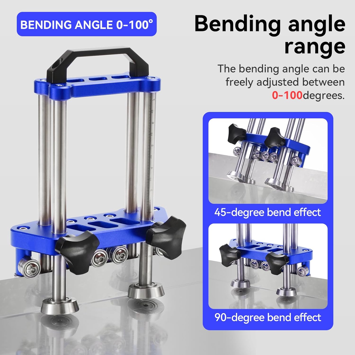 Sheet Metal Roller 2 Station Metal Bender， Metal Roofing Tools，Sheet Metal Fabrication，0-100° Bending Range，lightweight and highly portable， Large Sheet Metal Roller and Bending Tool(7in)