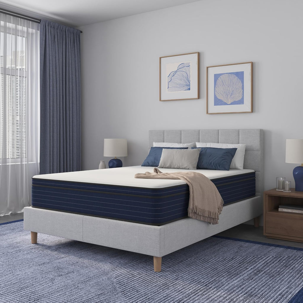 NapQueen Queen Size, 12 Inch NEW Victoria Hybrid Cooling Gel Infused Pocket Spring and Memory Foam Mattress, Bed in a Box, CertiPUR-US Certified