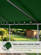10 x 20 Ft Carport Replacement Cover, Heavy Duty Outdoor Car Tarp Canopy, Waterproof & UV Protected Tear Oxford Tarp with Ball Bungees (Frame is Not Included)