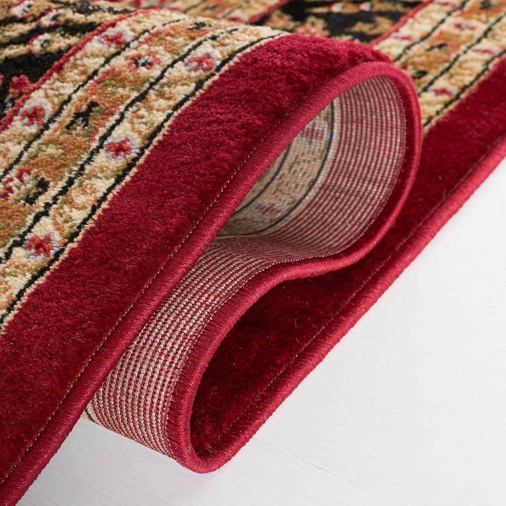 SAFAVIEH Area Rug 9x12 - Lyndhurst Collection - Large - Red & Black, Traditional Oriental Design, Non-Shedding & Easy to Clean, Ideal for Living Room, Bedroom, Dining Space (LNH331B)