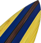 Zeckos Set of 2 Hand Carved Wooden Striped Surfboard Wall Decor Hangings - 39 Inches Long - Easy to Hang - Coastal Vibes, Bringing Beachside Serenity to Your Home