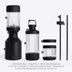 Beast Mega 1200 Plus | Premium Countertop Blender | Smoothies, Shakes, Sauces, Dips, Soups | Blends Ice and Frozen Fruit | XL Vessel | With Extra Vessels, Straw System | 1200W | (Carbon Black, 120V)