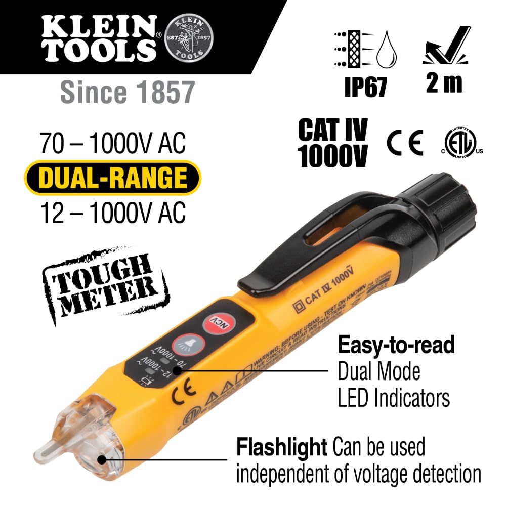 Klein Tools 80101 Circuit Breaker Finder Kit, GFCI Outlet and Receptacle Tester Kit, Multimeter, NCVT, Outlet Tester, Leads, 4-Piece