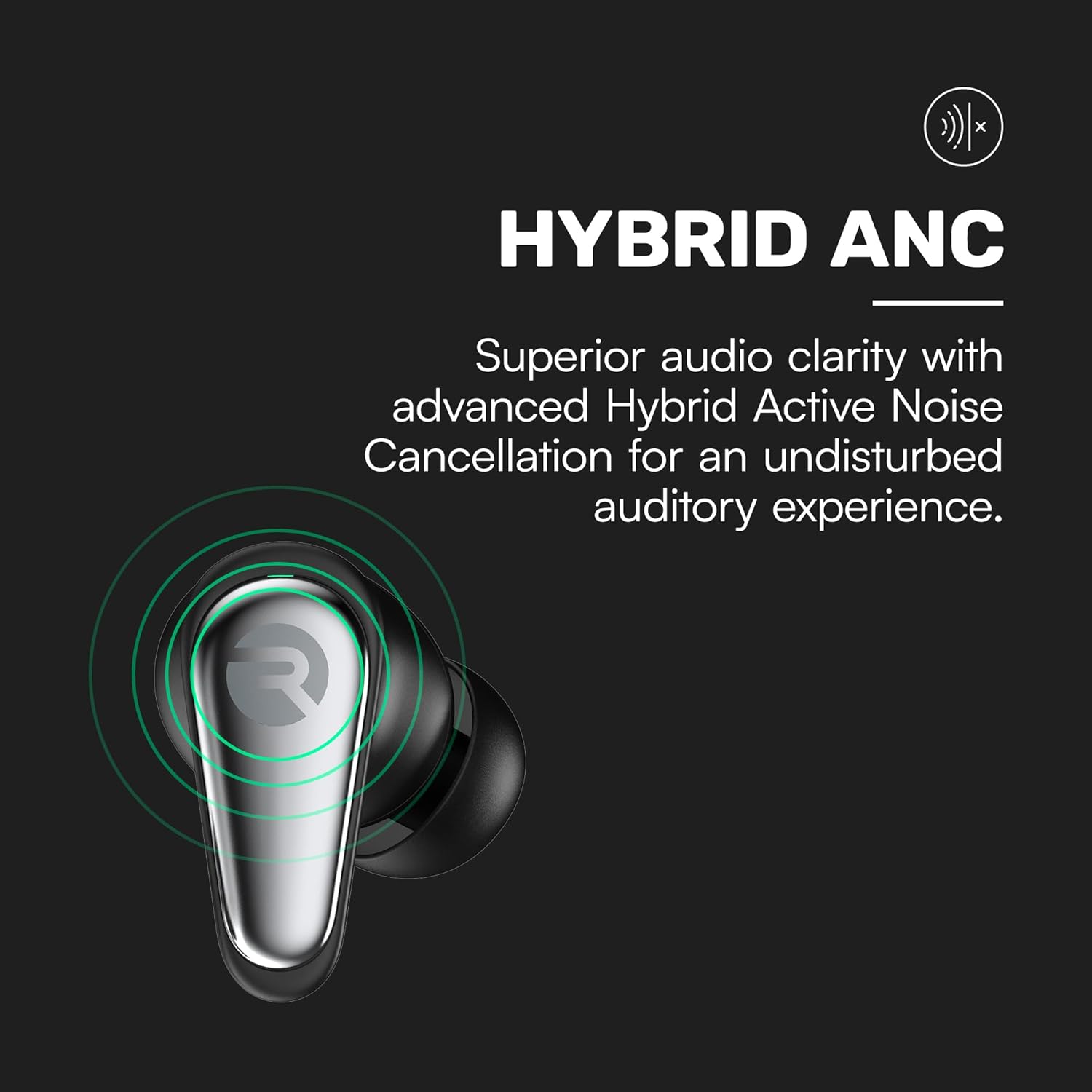 Raycon Pro Earbuds Wireless Bluetooth + 6 Microphones with Hybrid Active Noise Canceling  Sweat & Water-Resistant Earphones  Premium Wireless Ear Buds Bluetooth 40 Hours Playtime (Black)
