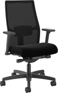 HON Ignition 2.0 Mid Back Task Chair, Advanced Synchro-Tilt Control, Office Chair with Lumbar Support, Height and Width Adjustable Arms, Black Frame, Black