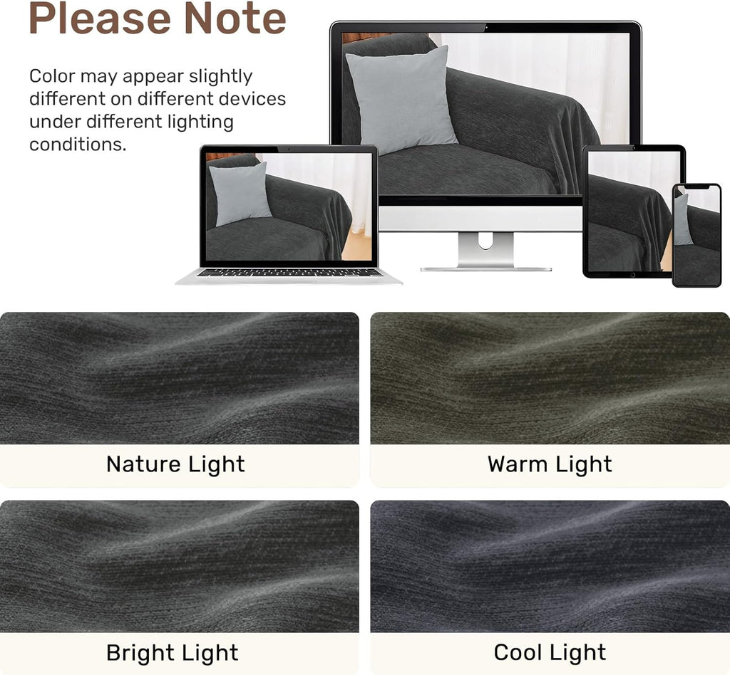 Sectional Couch Covers, 2 Pieces Washable L Shaped Couch Covers Sofa Blanket for Dogs Pet Friendly Sectional Sofa Slipcovers Furniture Covers,71"x 118"+ 71"x 118",(XX-Large,Charcoal Gray)