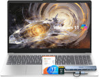 HP 15.6" Laptop – Complete Productivity Solution  Windows 11 with Microsoft Office  Intel 4 Core N100  8GB RAM  640GB Storage (128GB UFS + 512GB SD Card)  Copilot AI  Lightweight – Silver
