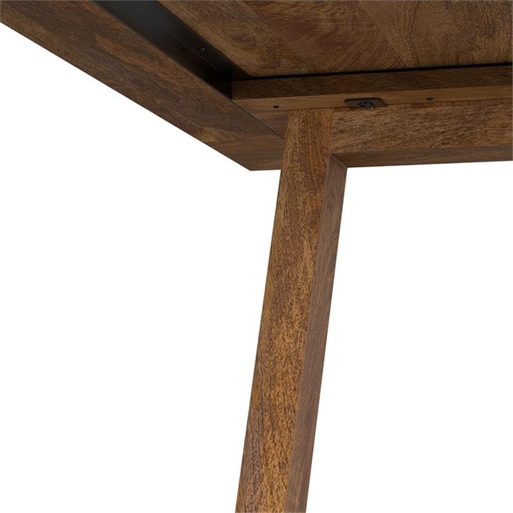 SIMPLIHOME Whitley Dining Table - 72 inch Wide Solid Mango Wood Rectangular Table in Burnt Wax, Modern Farmhouse Style for Dining Room or Kitchen with Extra-Thick Trestle Base, Seats 6