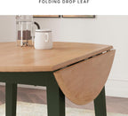 Signature Design by Ashley Gesthaven Modern Dining Drop Leaf Table with 4 Legs, Light Brown & Green