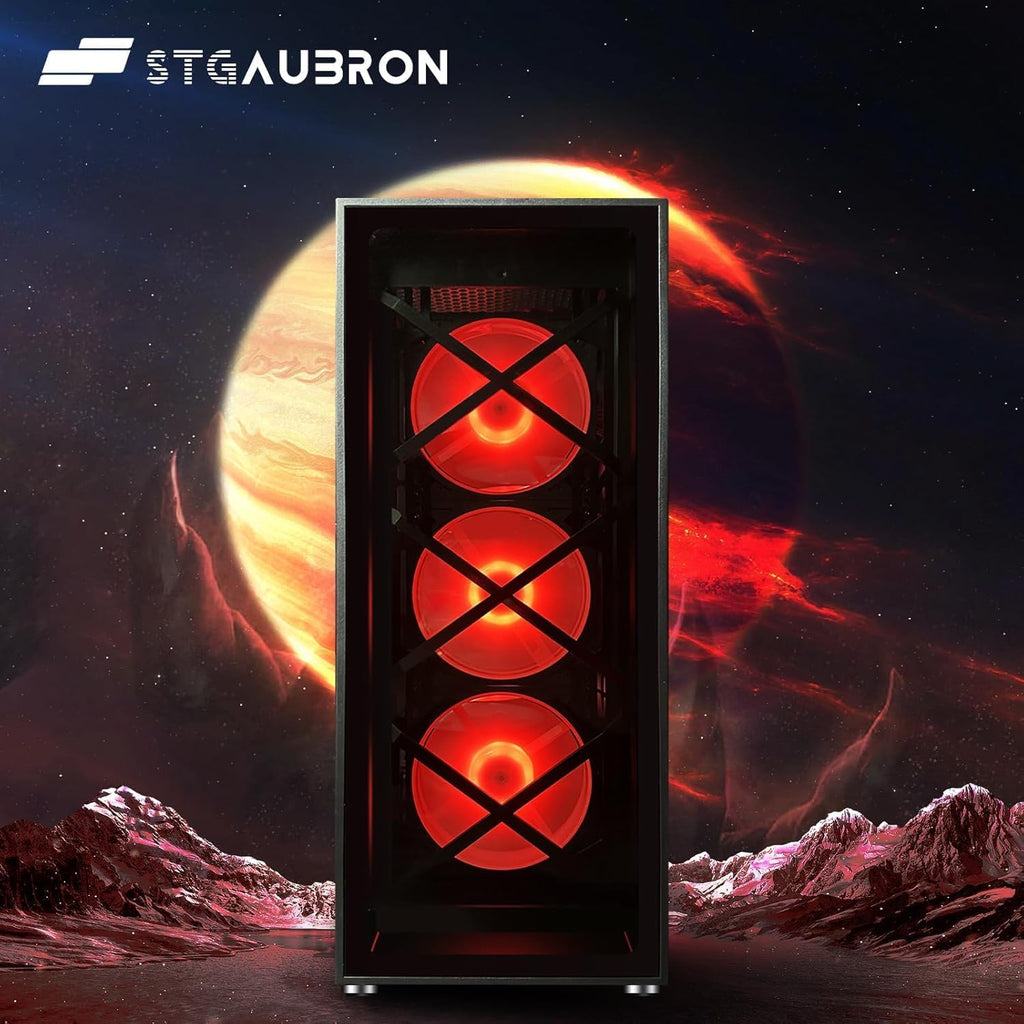 STGAubron Gaming PC Computer Desktop  Intel Core i7-6700 up to 4.0G  Radeon RX 5700XT 8G  16G DDR4  1T SSD  WiFi  BT 5.0  RGB Fan x6  Windows 11 Home