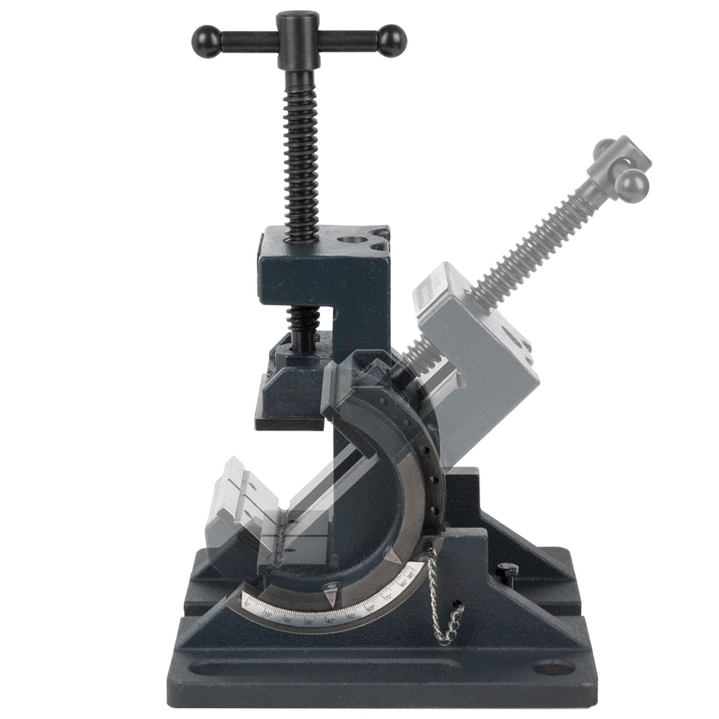 Strong Hand Tools Cradle-Angle Drill Presss Vise with 2500 lb of Clamping Force, MAX 3.5" Jaw Opening, 0-90 Degree Adjustable Tilt, Durable Cast Iron Vise, For Drill and Woodworking, SBV390