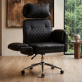 Big and Tall Office Chair - Criss Cross Leather High Back Executive Office Chair with Armrests & Wheels, Ergonomic Computer Gaming Desk Chair for Home, Makeup Vanity & Bedroom, Black, 49.6”H×22”W