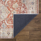 Bloom Rugs Caria Washable Non-Slip 9x12 Rug - Orange/Olive Beige Traditional Area Rug for Living Room, Bedroom, Dining Room, and Kitchen - Exact Size: 9' x 12'