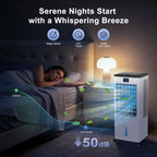 Portable Air Conditioners, 4-IN-1 Evaporative Air Cooler, Portable AC Unit w/ 4 Modes & 3 Speeds, Swamp Cooler w/ 12H Timer & Remote, Fast Cooling Room Air Conditioner for Bedroom Home Office Garage