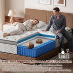 King Mattress, 14 Inch 5-Zone Deep Sleep Firm Mattress with Extra Lumbar & Shoulder Support, Hotel Collection Hybrid Mattresses, Fiberglass Free & No Odor - 365 Nights Trial