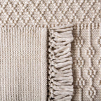 SAFAVIEH Area Rug 8x10 - Natura Collection - Large - Ivory, Handmade Wool, Moroccan Boho Fringe Design, Ideal for Living Room, Bedroom, Dining Space (NAT852B)
