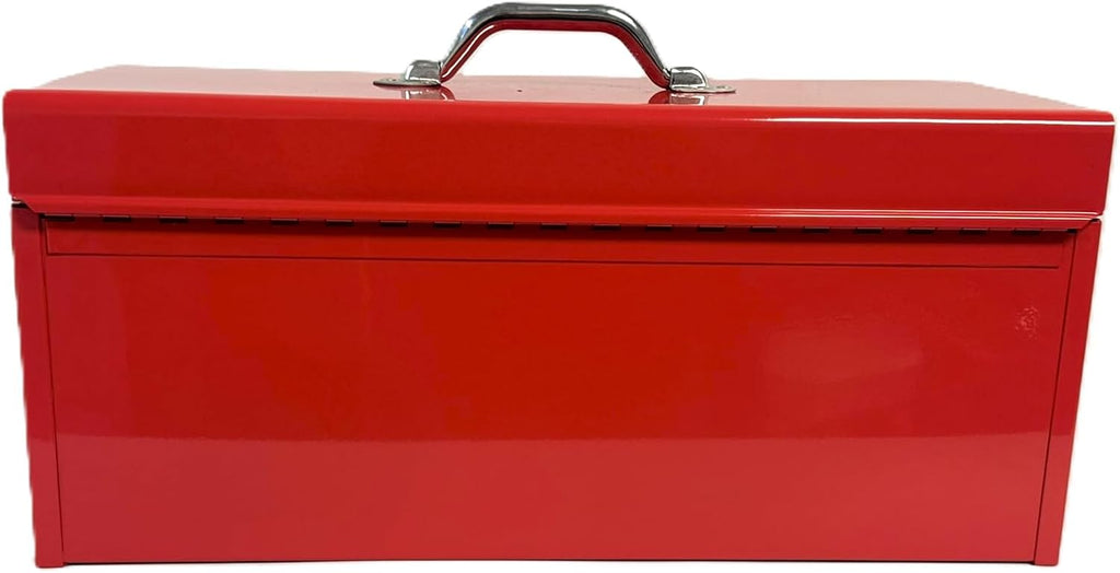 Homak 20" Portable Steel Heavy-duty Tool Box 18-Gauge with Metal Latches and Handle with removable tray, Red