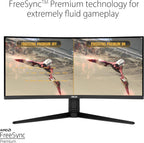 ASUS VG34VQL1B TUF 34 Inch Curved Gaming Monitor - WQHD (3440x1440)  165Hz  1ms  Extreme Low Motion Blur  FreeSync Premium  Eye Care  Height Adjustable  DisplayHDR 400  DisplayPort  HDMI  USB