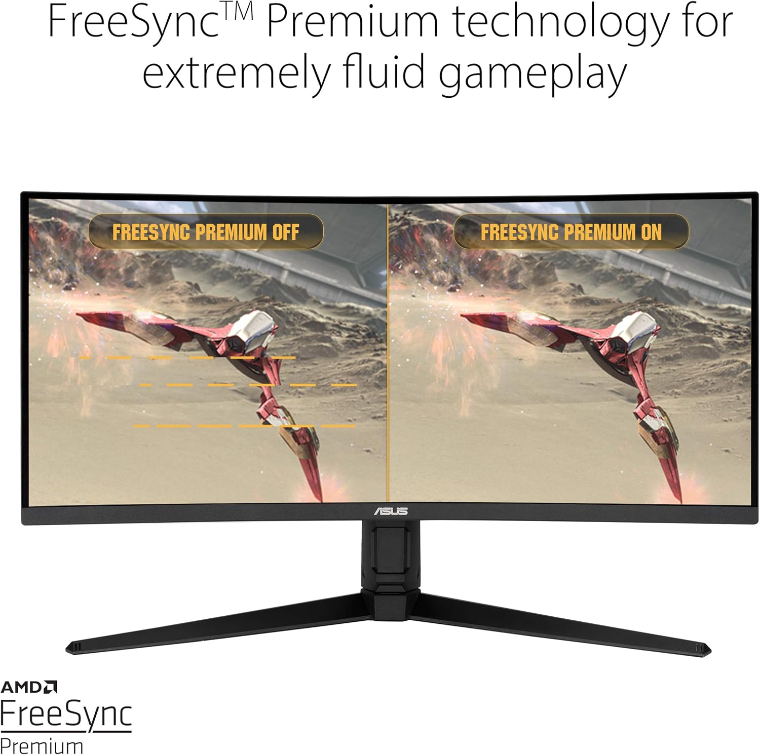 ASUS VG34VQL1B TUF 34 Inch Curved Gaming Monitor - WQHD (3440x1440)  165Hz  1ms  Extreme Low Motion Blur  FreeSync Premium  Eye Care  Height Adjustable  DisplayHDR 400  DisplayPort  HDMI  USB