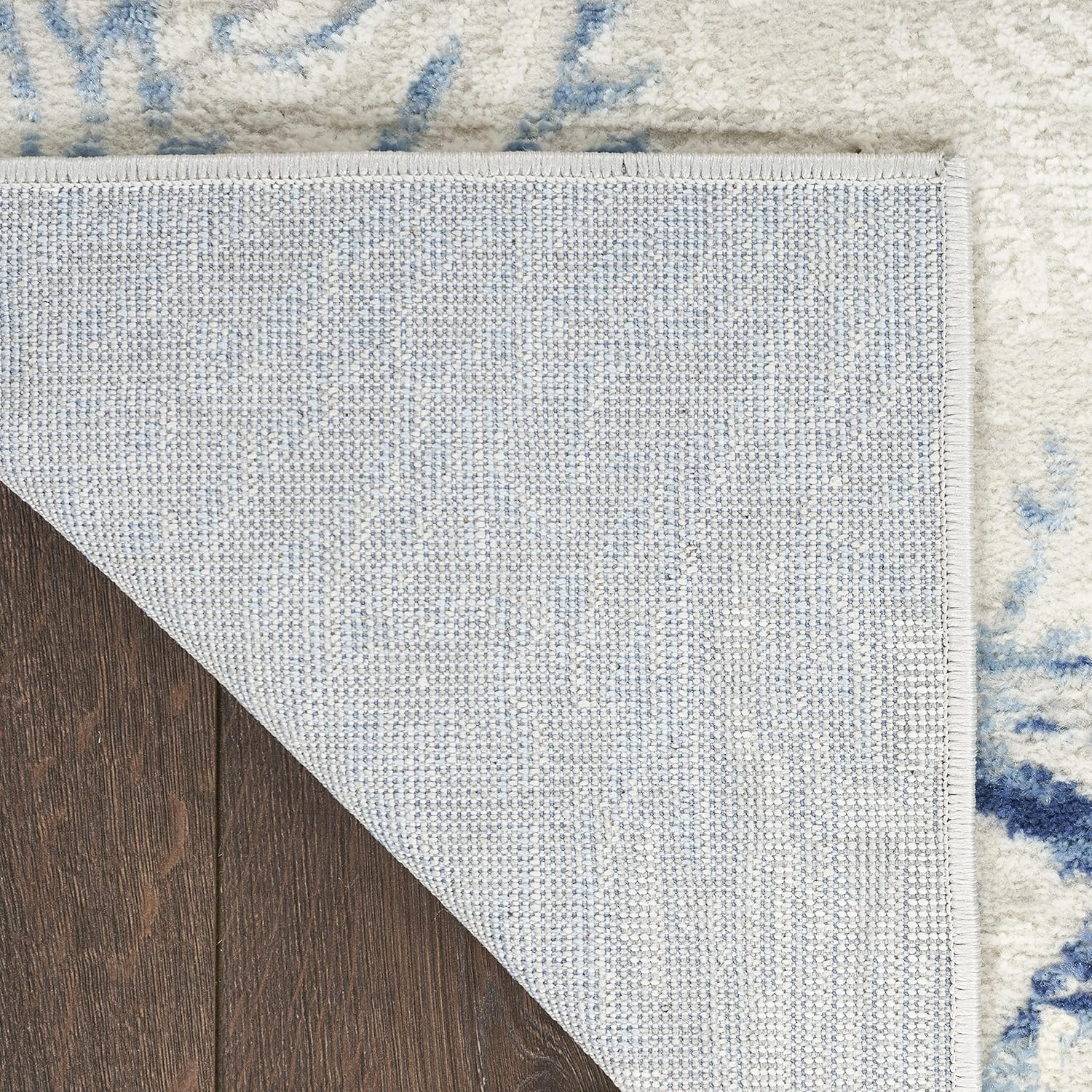 Nourison Home Pompeii Ivory Grey Blue 7'10" x 9'10" Area Rug - Easy Clean, Non Shedding, Bed Room, Living Room, Dining Room, Kitchen (8' x 10')