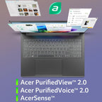 acer Aspire 16 AI Copilot+ PC | 16" WUXGA 120Hz Multi-Touch Display | Snapdragon X X1-26-100 | NPU: 45 Tops - GPU: Up to 1.7 TFLOPs | 16GB LPDDR5X | 512GB PCIe Gen 4 SSD | Wi-Fi 7 | A16-11MT-X669