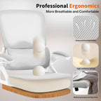 Ergonomic Office Chair,Mesh Office Chair with Lumbar Support,Mid Back Desk Chair with Flip-up Arms,400 lbs Comfy Computer Chair for Home Office (Light Grey)