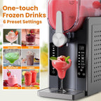Slushie Machine: No Ice Needed Slushy Machine for Home, 6 Preset, Real-Time Temp Display, Auto-Clean | Frozen Margaritas, Cocktails, Frappés, Ice Cream, Smoothies, Milkshakes,Summer Parties