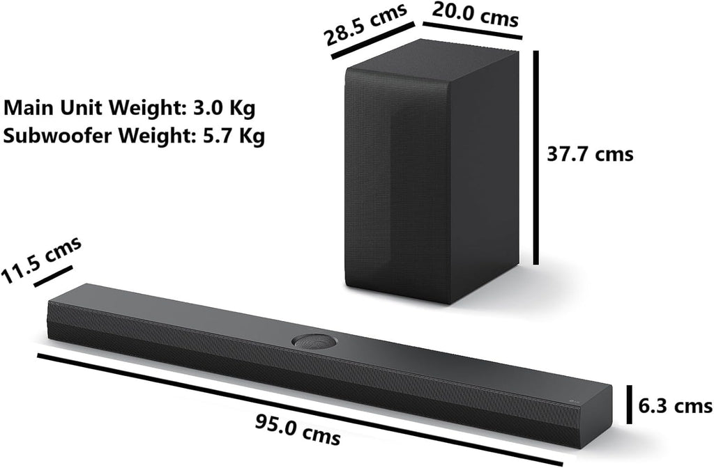 LG S70TY 3.1.1-Channel QNED TV Matching Soundbar  Dolby Atmos  Wow Orchestra  Rear Speaker Ready  Wireless Subwoofer
