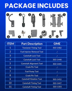 Camshaft Alignment Timing Tool Kit for Land Rover Jaguar Discovry 4 Rang Rover Sport V8 5.0L V6 3.0L Engine Timing Tool Set with Fuel Pump/Injector Tool Replace 303-1482 303-1445 303-1448 303-1452