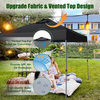 Eurmax USA NOMATTER ONE-Person Open&Close 10x10ft Pop Up Canopy Tent .Portable Shelter Canopy for Outdoor Events .Instant Canopies  Temporary Sunshade Bonus 4 Sand Bags(Black)