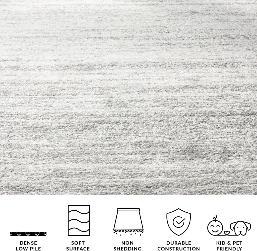 SAFAVIEH Adirondack Collection Area Rug - 12' Square, Ivory & Silver, Modern Ombre Design, Non Shedding & Easy to Clean, Ideal for Living Room, Bedroom, Office, Dining Space (ADR113B)
