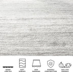 SAFAVIEH Adirondack Collection Area Rug - 12' Square, Ivory & Silver, Modern Ombre Design, Non Shedding & Easy to Clean, Ideal for Living Room, Bedroom, Office, Dining Space (ADR113B)