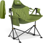 TIMBER RIDGE Hammock Camping Chair with Adjustable Backrest, Heavy Duty Folding Hammock Chair Supports 300lbs, Portable Hammock Chair for Camping, Travelling and Patio, Green