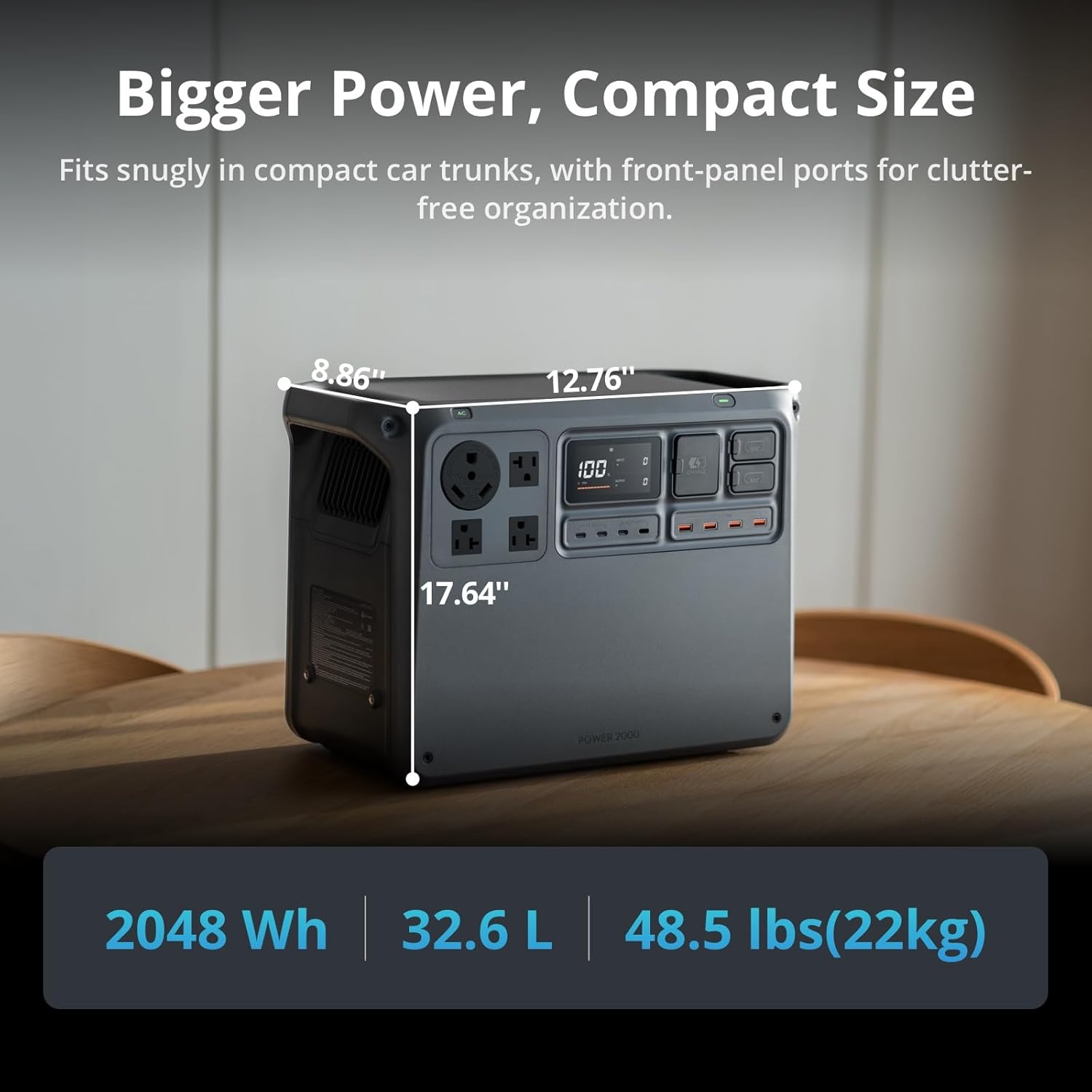 DJI Power 2000 Portable Power Station  2048Wh LFP Battery  Compact Size  3000W Stable Output  0-80% Recharge in 55 Mins  Electric Generator for Home  Camping & RVs  Off-Grid