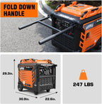 GENMAX Tri Fuel Generator 10500-Watt 458cc Tri Fuel Gasoline Propane Natural Gas Portable 50A Generator with Remote Start Ideal for Home backup power.
