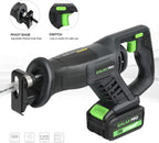 GALAX PRO Cordless Circular and Reciprocating Saw Combo Kit with 1pcs 4.0Ah Lithium Battery and One Charger, 7 Saw Blades and Tool Bag
